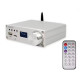 Two-channel amplifier BRZHIFI Audio C40 Hi-Fi 130Wx2 based on TPA3250 and DAC ES9023 support Bluetooth and remote control Color Metallic